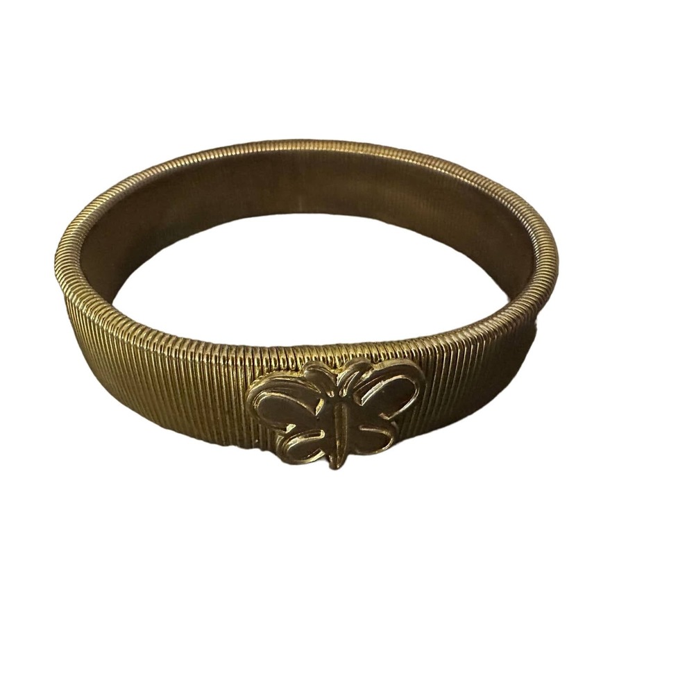 Vintage 1960s Articulated Stretch Gold Tone Bracelet